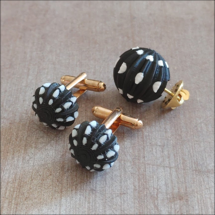 JUEGO PIN Y GEMELOS DE FAROLILLO