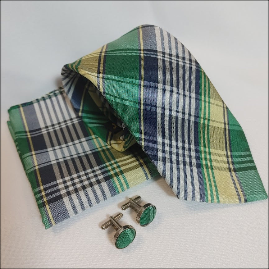 CORBATA, GEMELOS Y PAÑUELO