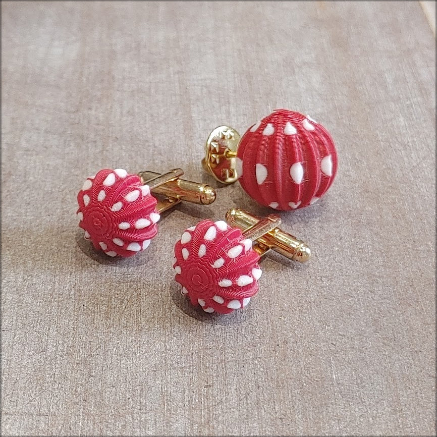 JUEGO PIN Y GEMELOS DE FAROLILLO