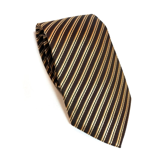 CORBATA RAYAS MARRÓN Y BEIGE