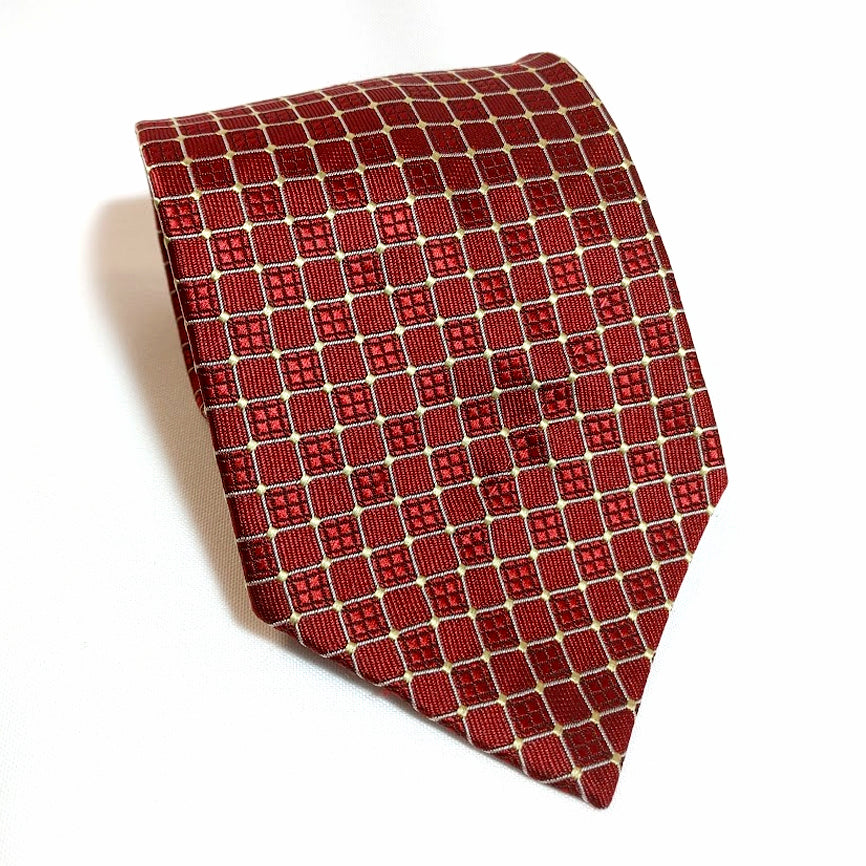 CORBATA CUADROS BURDEOS