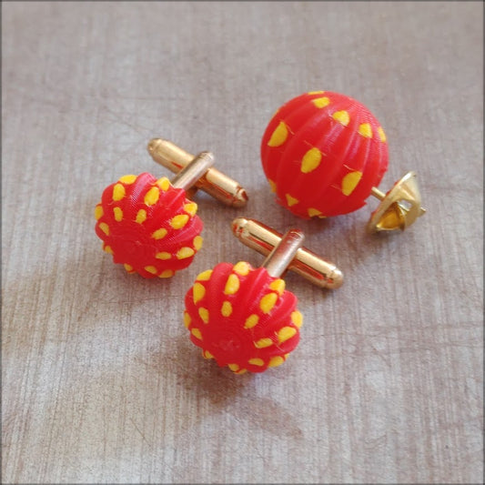 JUEGO PIN Y GEMELOS DE FAROLILLO